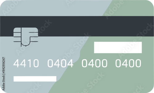 Minimalist Credit Card Illustration on White