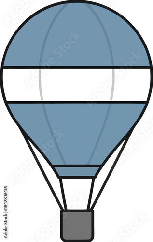 Minimalist Blue Hot Air Balloon Icon