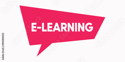 E learning concept with speech bubble icon