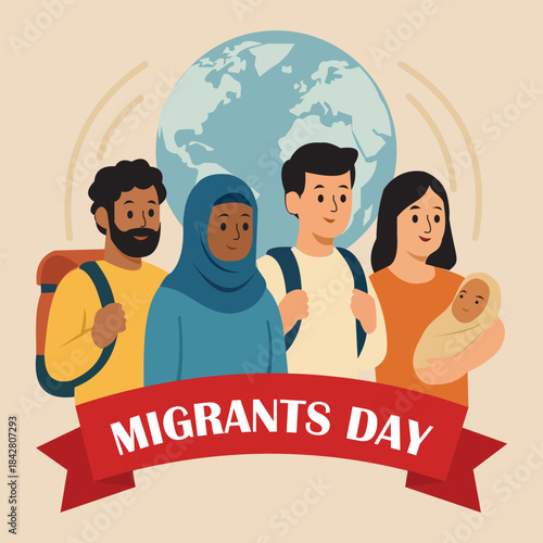 International Migrants Day Vector Illustration – Celebrate December 18 in Style