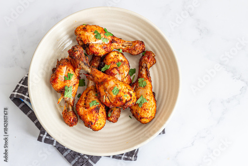 Juicy Oven-Roasted Chicken Legs with Spices and Fresh Herbs