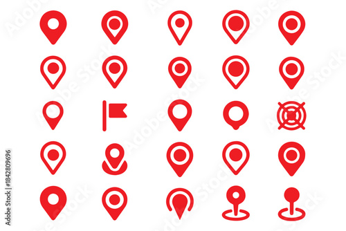 Map pin icon. location pin place marker. Location icon. Map marker pointer icon set. GPS location symbol collection. Victor illustration Eps 10.