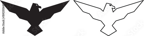 Geometric Eagle or Hawk Silhouette Icon for Strength, Freedom, and Power Logo Design