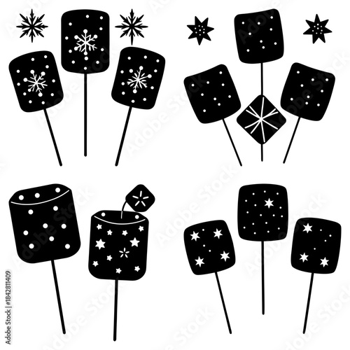 Black and white dice cupcake toppers