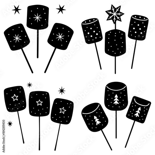 Decorative star and letter cupcake toppers