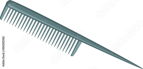 A blue comb with a pointed end