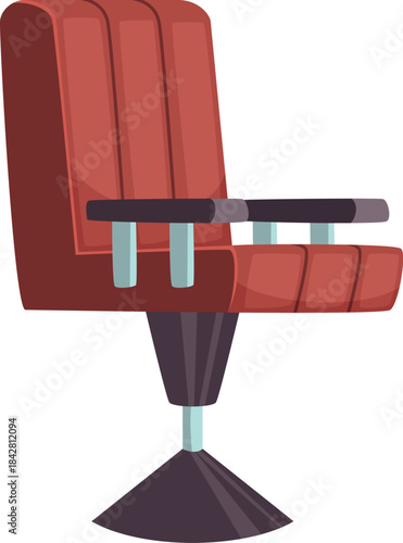 A cartoonish red chair with a black base