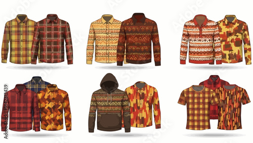 Collection of stylish plaid and patterned shirts for men.