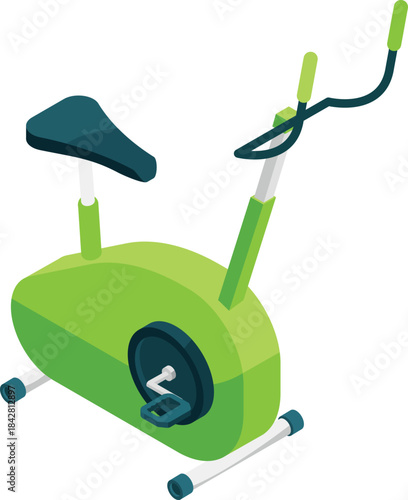 A green exercise bike with a black seat and a black handlebar