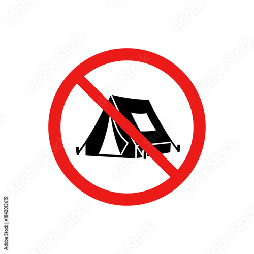 No Camping Allowed – Tent Prohibition Sign