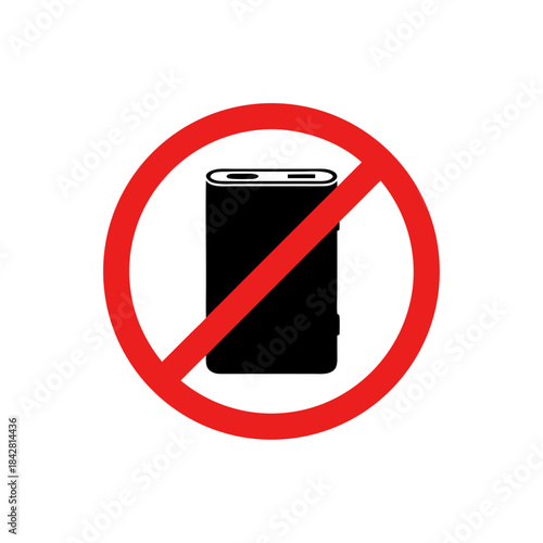 No Power Bank Allowed – Portable Charger Prohibition Icon