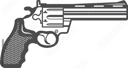 A black and white image of a gun