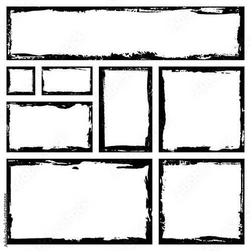 Set of grunge square frames...