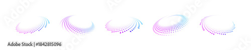 Dynamic vortex template with dot and geometric spiral. Abstract circular lines and halftone patterns in a futuristic background.