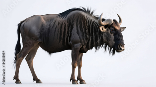 Plakat wildebeest isolated on white background