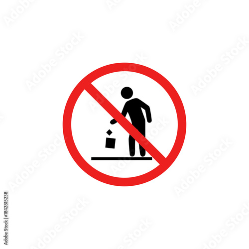 No Littering Allowed – Throwing Garbage Prohibition Icon