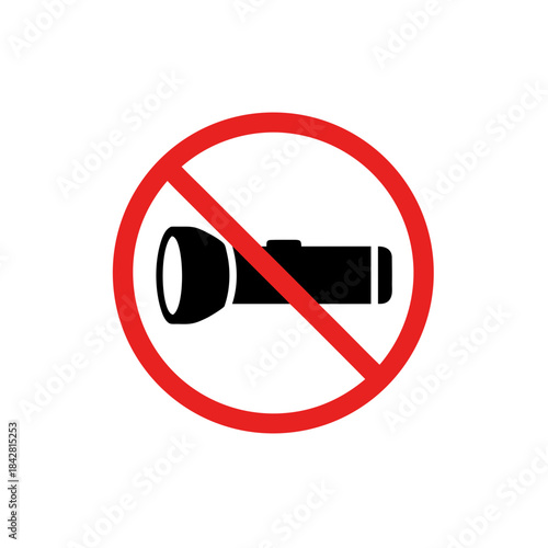 No Flashlight Allowed – Torch Prohibition Icon