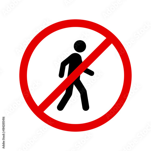 No Pedestrians Allowed – Walking Prohibition Icon