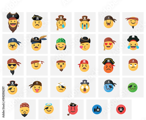 Big set of emoticons. Funny emoticons faces with facial expressions. Full editable vector icons. Detailed emoji icons. Emoji set.