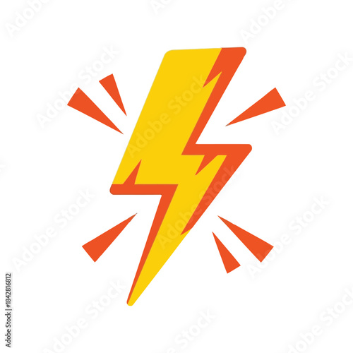 Vibrant Lightning Bolt Icon in Bold Colors for Impactful Design and Creative Applications