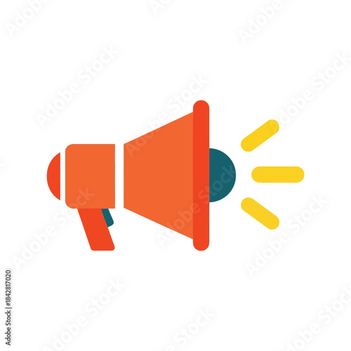 Vibrant Colorful Megaphone Icon Symbolizing Announcement, Promotion, and Marketing Strategy for Digital Advertising Campaigns