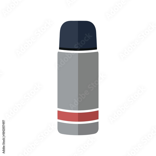 Stylish Gray and Black Insulated Thermos Bottle for Hot and Cold Beverages - Perfect for Outdoor Activities and Travel