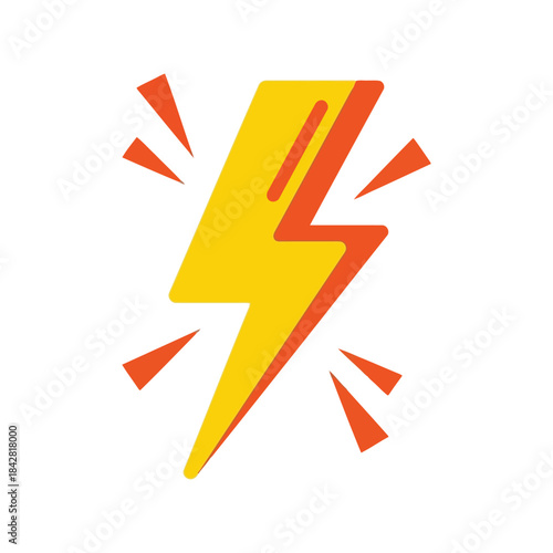 Vibrant Lightning Bolt Icon for Energy, Power, and Electric Themes in Modern Graphic Design