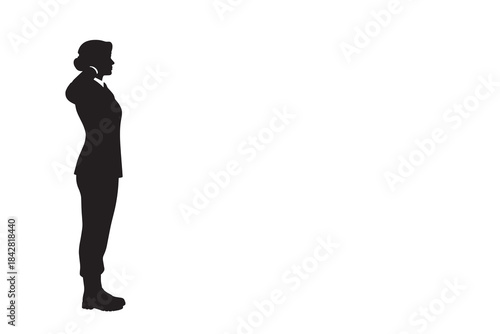 Military Woman Saluting Uniform Silhouette