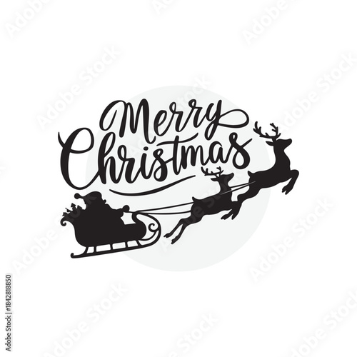 Minimalist festive design, clean white background, modern holiday typography, Christmas greeting card style