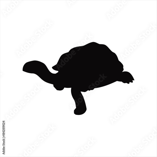 Silhouette of a running tortoise, symbolizing speed and determination