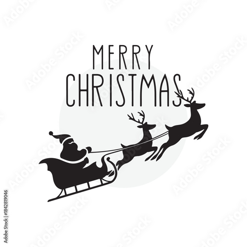 Minimalist festive design, clean white background, modern holiday typography, Christmas greeting card style