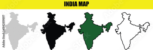 India Vector dotted world map.black halftone dotted map illustration vector, Vector style dotted map used for digital insights