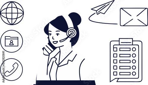 Vector Line Icon Set of Community, Social Services, and Human Rights Concepts