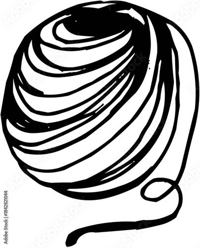 Line Art Outline Roll of Garden Twine String Simple