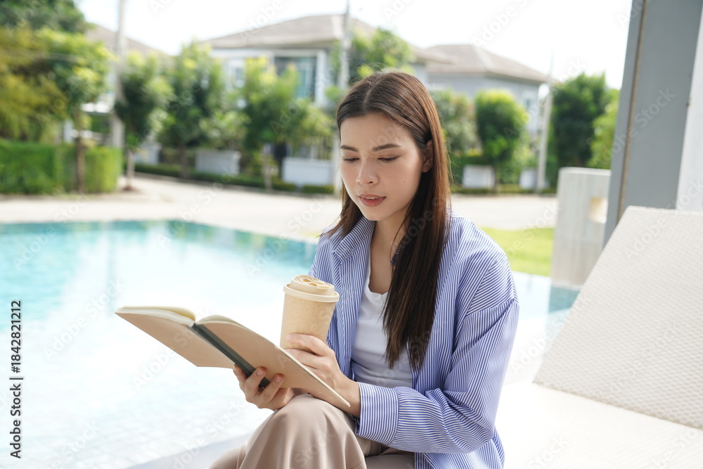 custom made wallpaper toronto digitalHappy women relaxing together at home outdoor with coffee