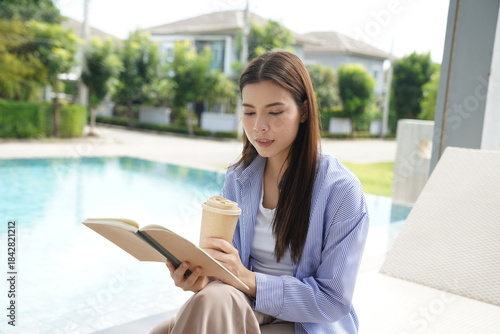 Wallpaper Mural Happy women relaxing together at home outdoor with coffee Torontodigital.ca