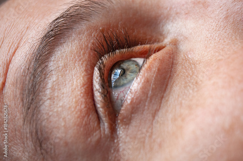 close up of a female eye
