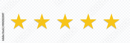 Five stars icon vector. five stars customer product rating review flat icon for apps and websites. Vector Illustration .EPS 10 .