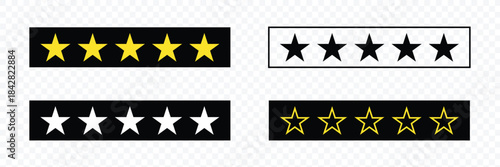 Five stars icon vector. five stars customer product rating review flat icon for apps and websites. Vector Illustration .EPS 10 .