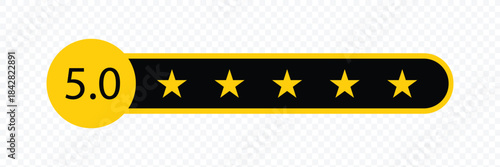 Five stars icon vector. five stars customer product rating review flat icon for apps and websites. Vector Illustration .EPS 10 .