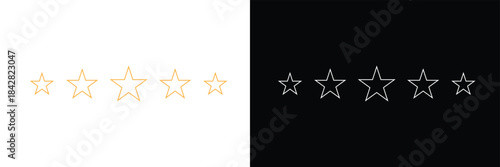 Five stars icon vector. five stars customer product rating review flat icon for apps and websites. Vector Illustration .EPS 10 .