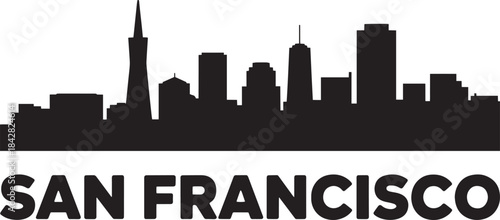 San francisco california skyline silhouette background cityscape template illustration graphic design