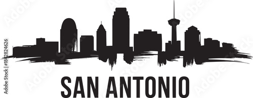 San antonio texas skyline silhouette cityscape panorama famous landmarks travel vector graphic