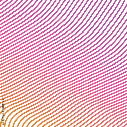 Vibrant Pink and Orange Wavy Line Background | Abstract Modern Op Art Gradient Stripes Pattern for Dynamic Poster Design