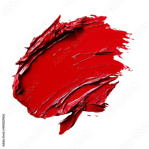 Bold red paint swipe Isolated transparent on white background