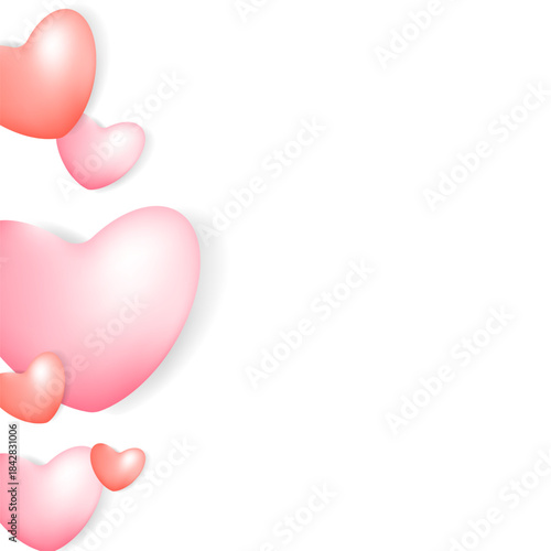 Banner. Valentine's Day, Mother's Day. Square banner with hearts. Banner with space for text. Template for advertising, social media posts, newsletters, sales, announcements, and postcards.