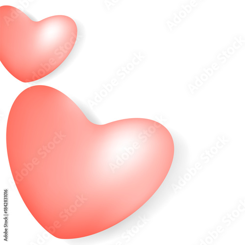 Banner template with space for text. Valentine's Day. Square banner with hearts. Template for advertising, social media posts, newsletters, sales, announcements, and postcards.