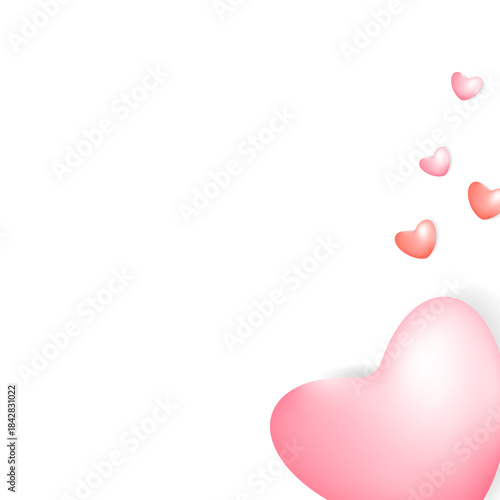 Square banner with hearts. Banner with space for text. Valentine's Day, Mother's Day. Template for advertising, social media posts, newsletters, sales, announcements, and postcards.