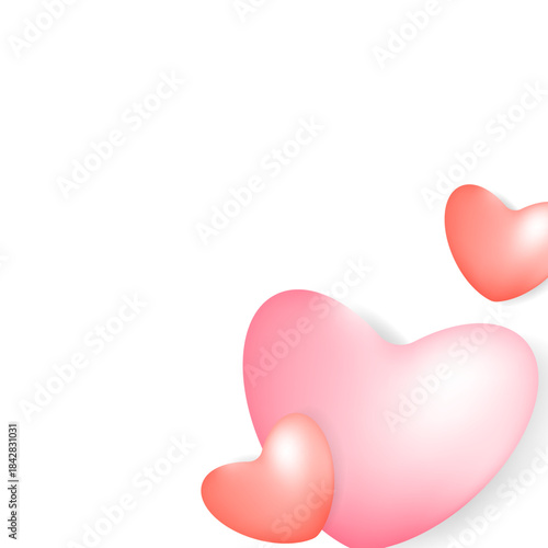 Valentine's Day, Mother's Day. Square banner with hearts. Banner with space for text. Template for advertising, social media posts, newsletters, sales, announcements, and postcards.