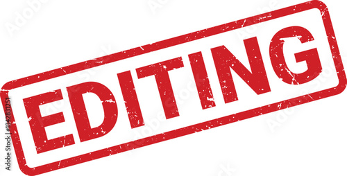 Red Editing Rubber Stamp on White Background Indicating Editing and Modification Processes